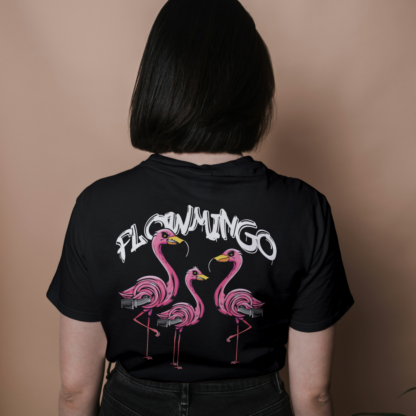 GSGM | FLOWMINGO | BLACK TSHIRT