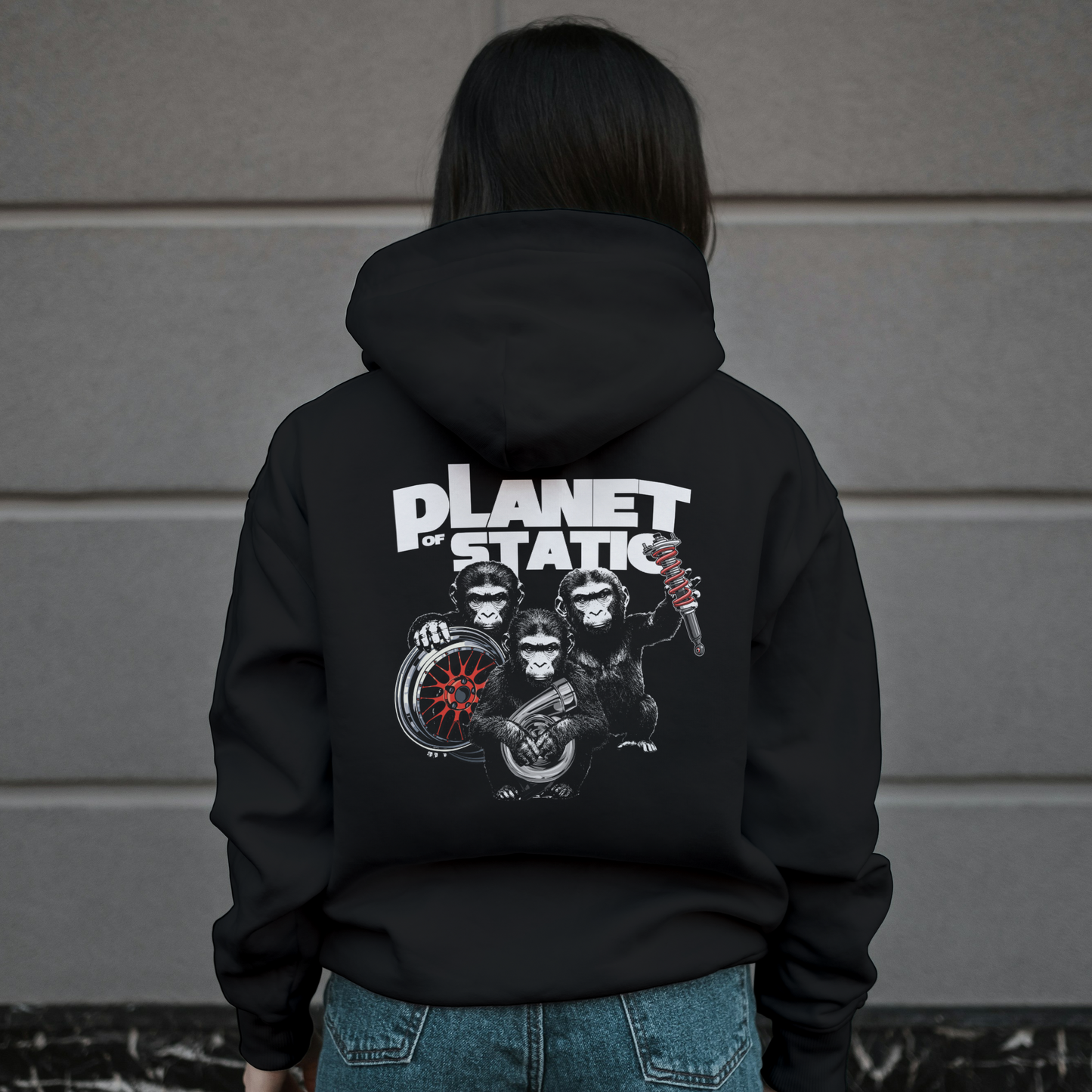 GSGM | PLANET OF STATIC | BLACK HOODIE