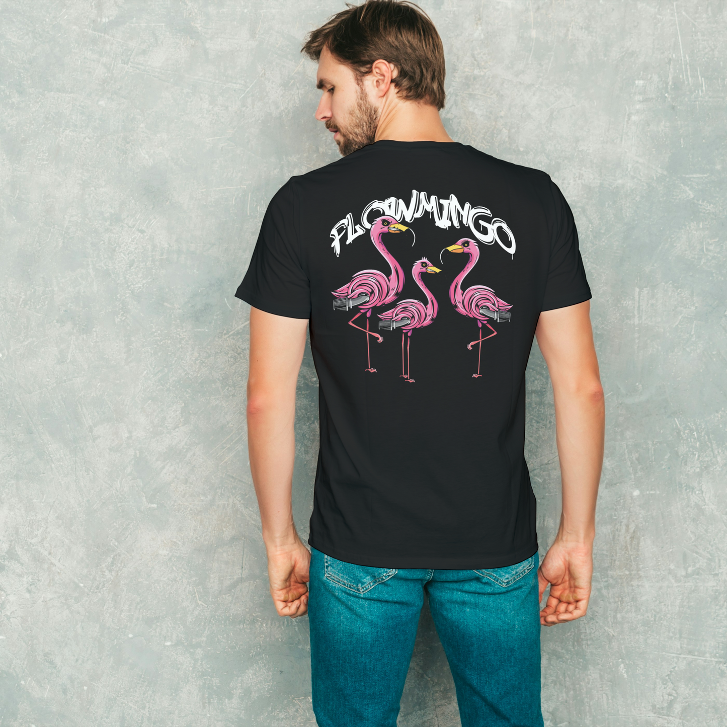 GSGM | FLOWMINGO | BLACK TSHIRT