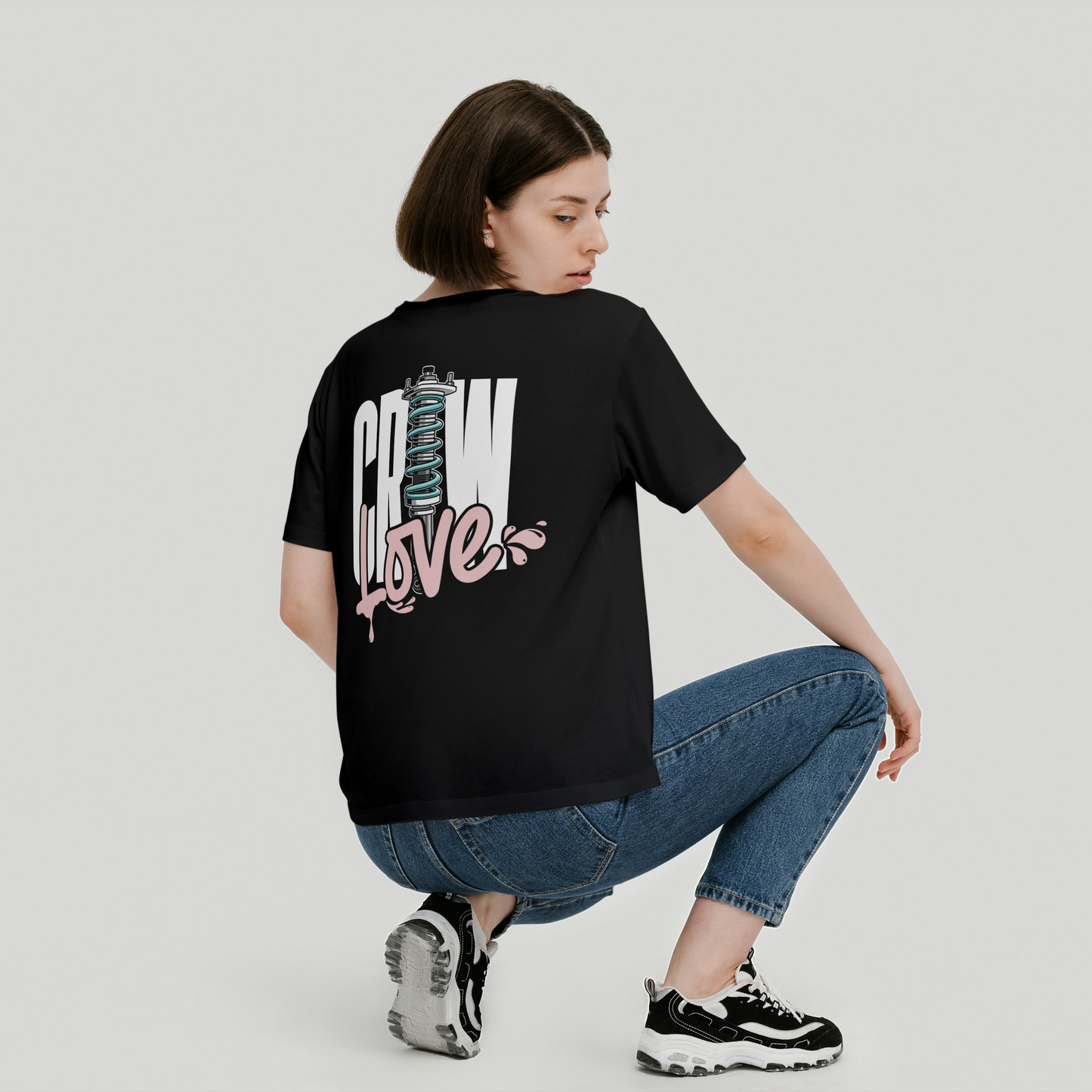 GSGM | CREWLOVE | BLACK OVERSIZE TSHIRT