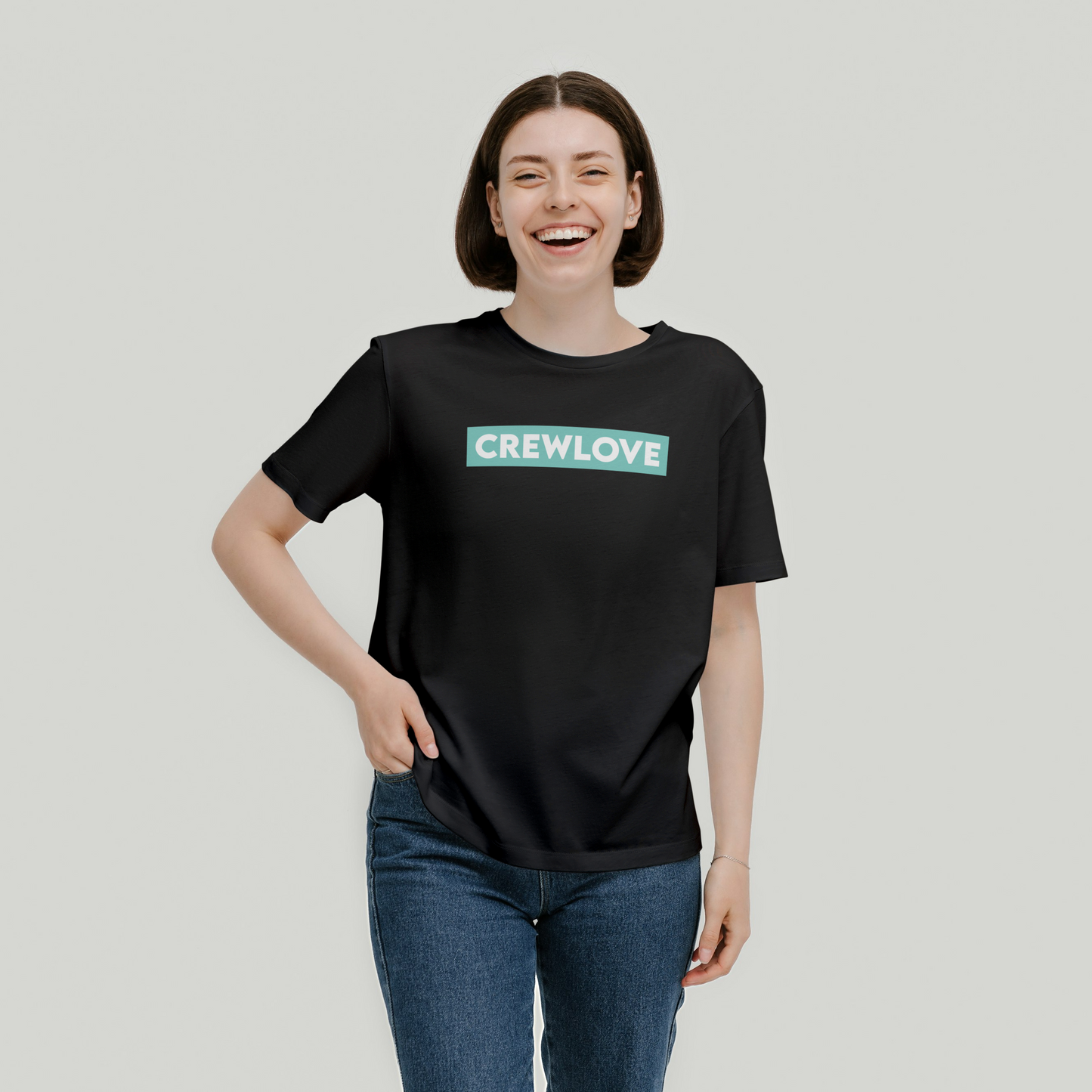 GSGM | CREWLOVE | BLACK OVERSIZE TSHIRT