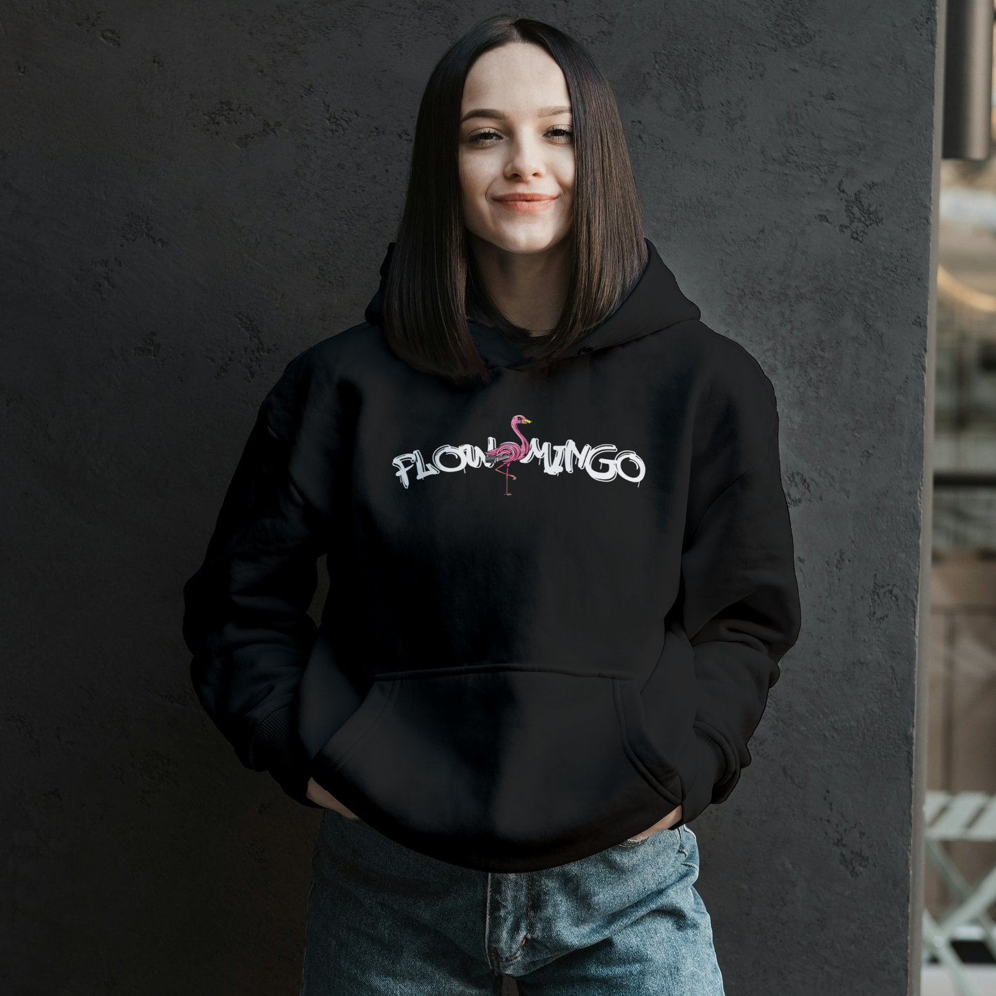 GSGM | FLOWMINGO | BLACK HOODIE
