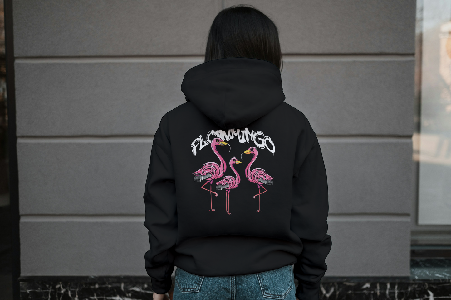 GSGM | FLOWMINGO | BLACK HOODIE