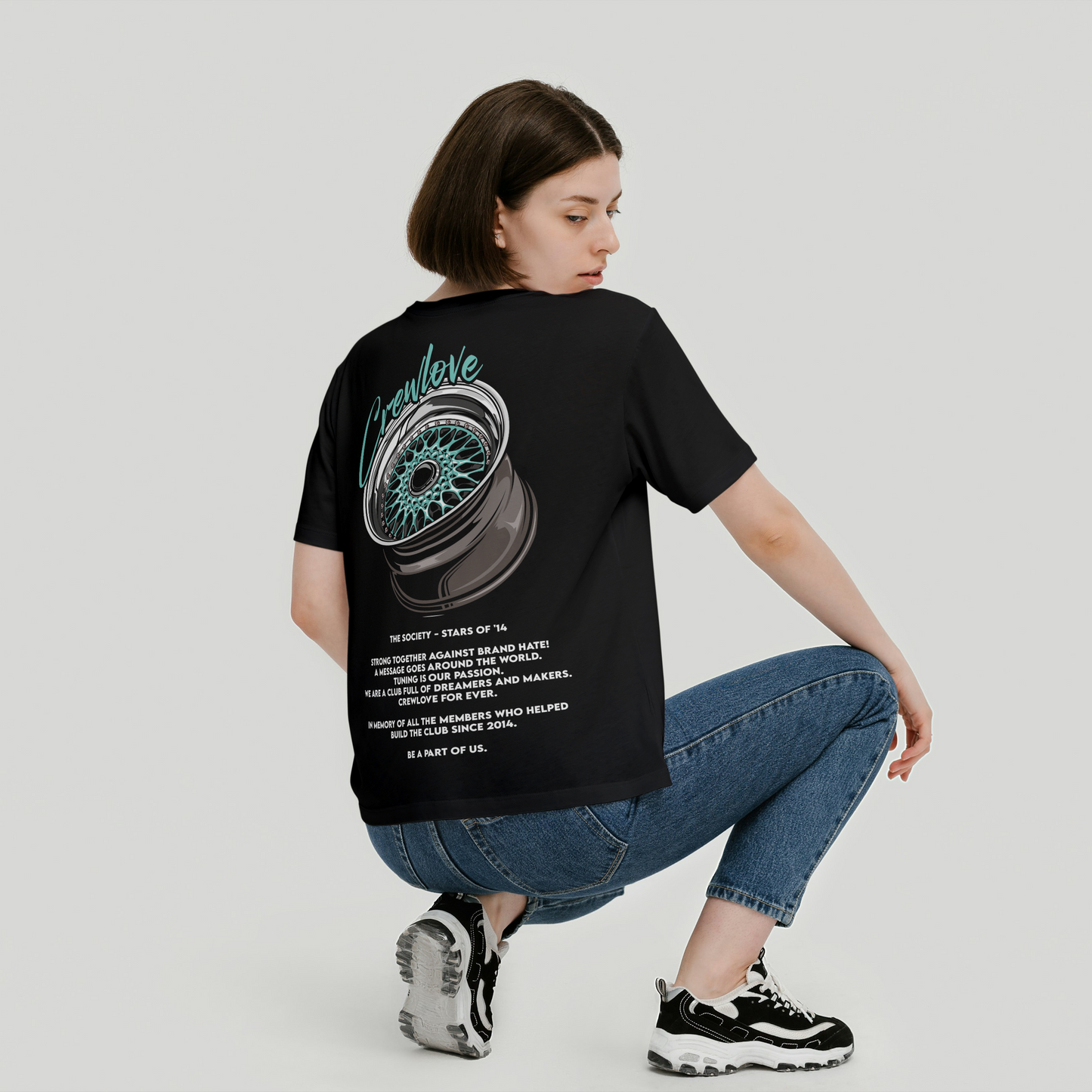 GSGM | CREWLOVE | BLACK OVERSIZE TSHIRT