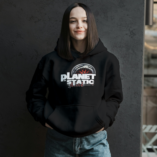 GSGM | PLANET OF STATIC | BLACK HOODIE